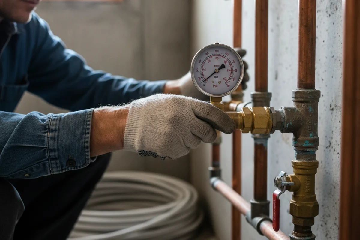 Pressure testing a repaired line during Water Line Repair in Owingsville